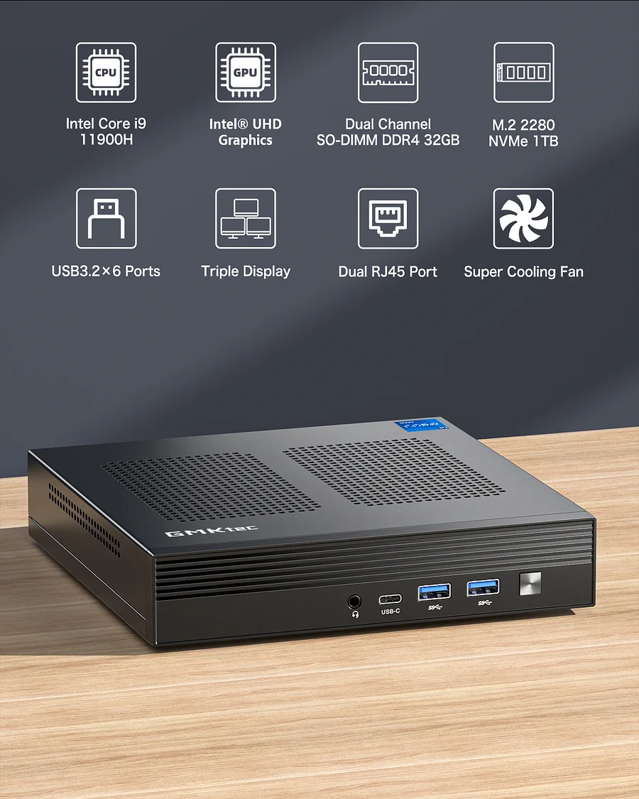 Intel 11th Core i9-11900H Mini PC--NucBox M4