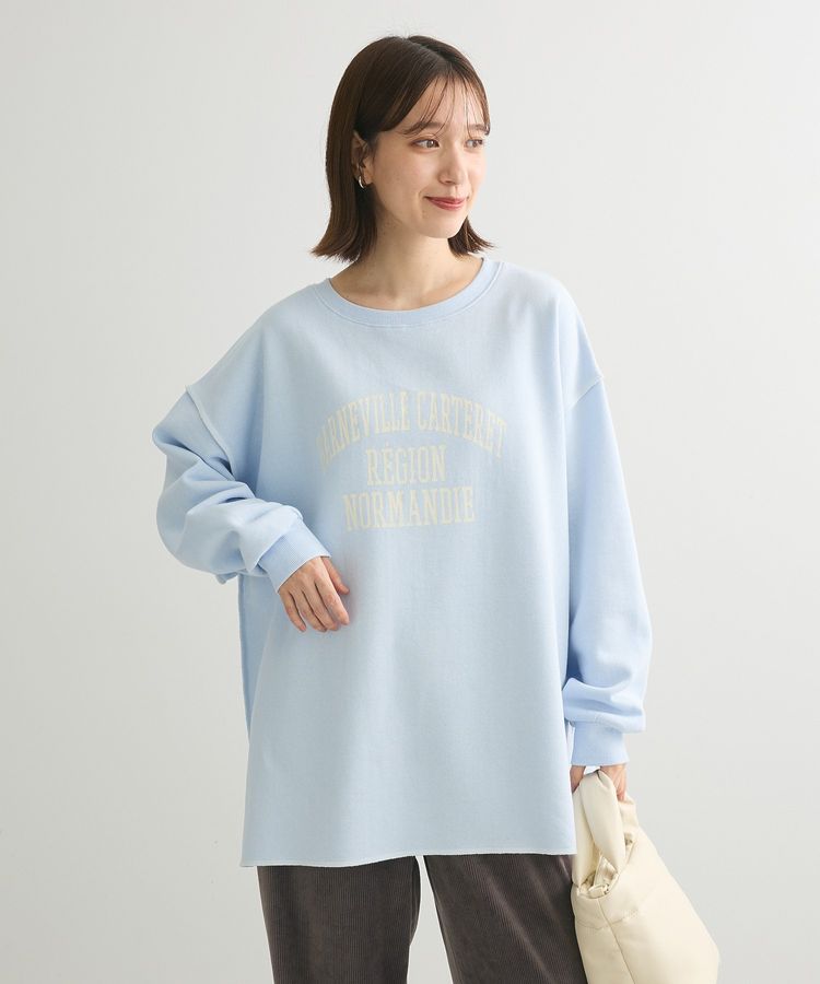 裏起毛配色ステッチロゴチュニック/Green Parks（グリーン パークス