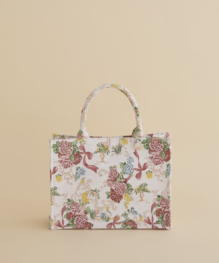 フラワーガーデン柄ゴブランスクエアトートバッグ/Maison de FLEUR