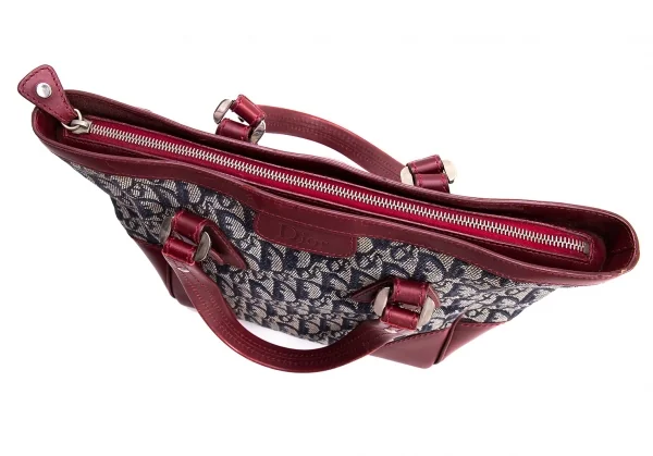 クリスチャンディオールChristian Dior トロッターロゴハンドバッグ 赤