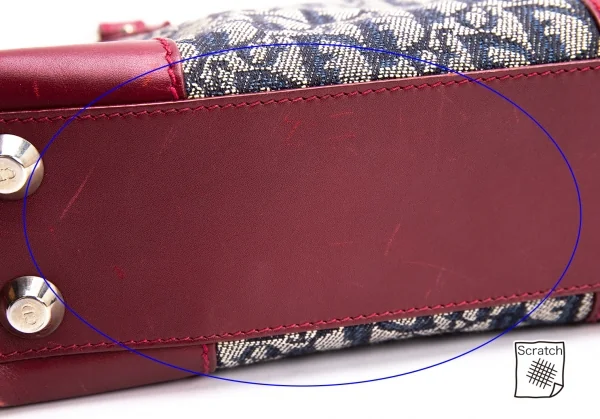 クリスチャンディオールChristian Dior トロッターロゴハンドバッグ 赤