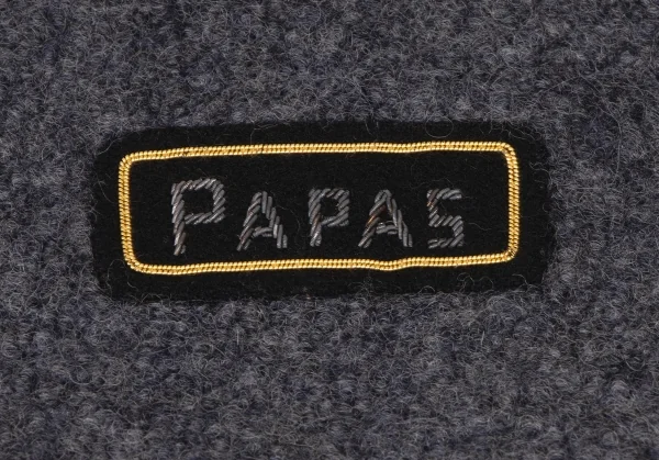 パパスPapas 圧縮ウールトグルボタンハーフコート グレーL位 (K-136649)