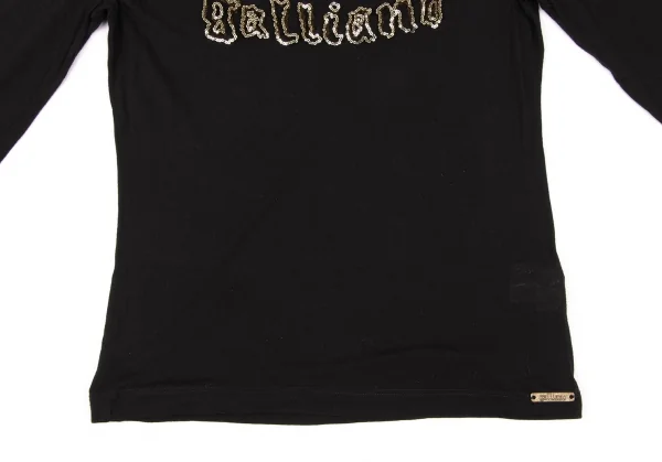 ジョンガリアーノJohn Galliano フロント3D装飾ロゴカットソー 黒S (K