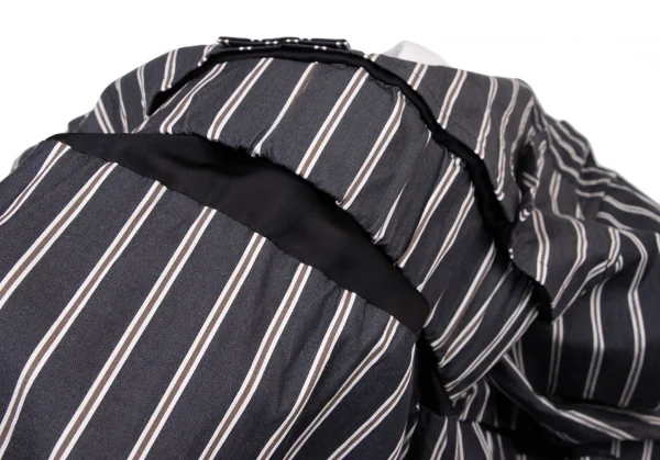 サカイsacai コットンポプリンカッティングストライプシャツ 紺茶白1