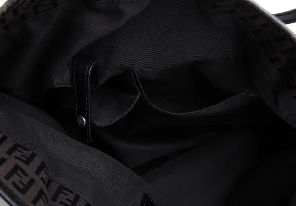 フェンディFENDI ズッカ柄ロゴトートバッグ F 茶黒 (K-137196)