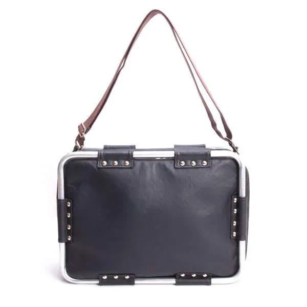 ジャンポールゴルチエJean Paul GAULTIER メタルフレーム2WAYバッグ 黒