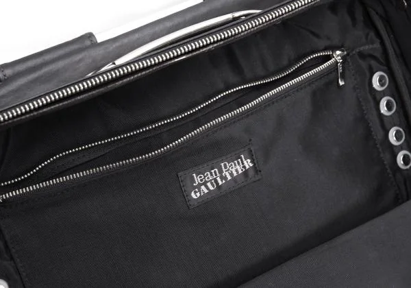 ジャンポールゴルチエJean Paul GAULTIER メタルフレーム2WAYバッグ 黒