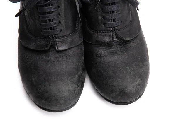 コムデギャルソンCOMME des GARCONS スクラッチ加工レザーヒール