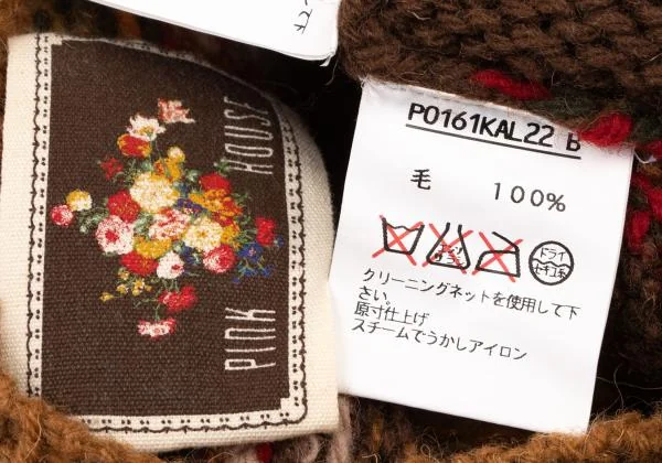 ピンクハウスPINK HOUSE フラワーコサージュ装飾ウールニット