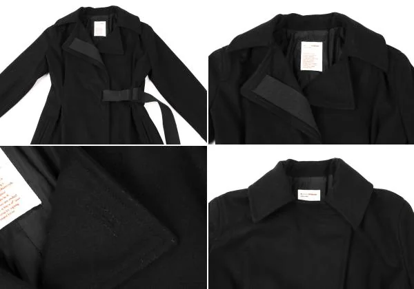 フセイン チャラヤンHussein Chalayan メルトンウールベルテッドコート