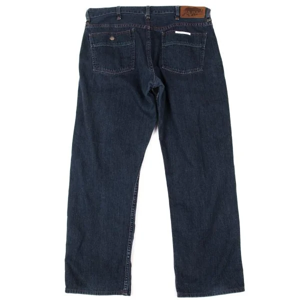 パパスPapas カラーステッチデザインデニム ブルー36 (K-150293)