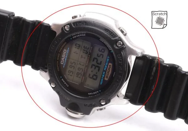 カシオCASIO LOG MEMORY DEP-610 デジタル腕時計 黒シルバー (K-152674)