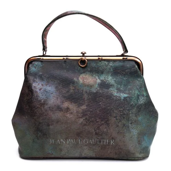 ジャンポールゴルチエJean Paul GAULTIER Vサイバーがま口バッグ 緑 (K