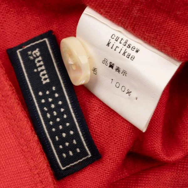 ミナペルホネンmina perhonen 切替デザインカーディガン 赤青M位 (K