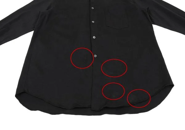 コムデギャルソン オムCOMME des GARCONS HOMME 襟レザー切替シャツ 黒