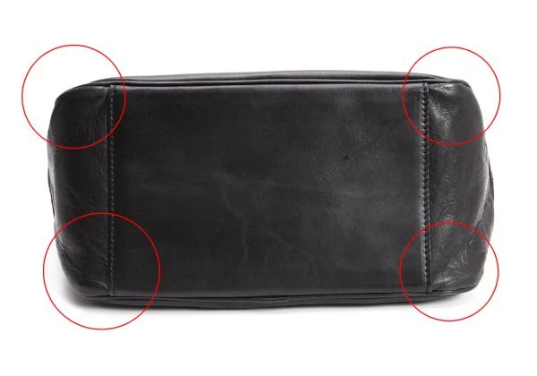 ワイズY's レザーがま口ショルダーバッグ 黒 (K-158930)