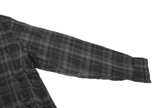 コムデギャルソンオムCOMME des GARCONS HOMME チェックシワ加工長袖