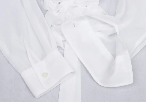 コムデギャルソンCOMME des GARCONS ポリフロントフリル装飾ブラウス