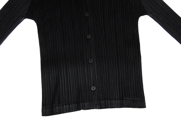 プリーツプリーズPLEATS PLEASE プリーツスタンドカラーシャツ 黒3 (K