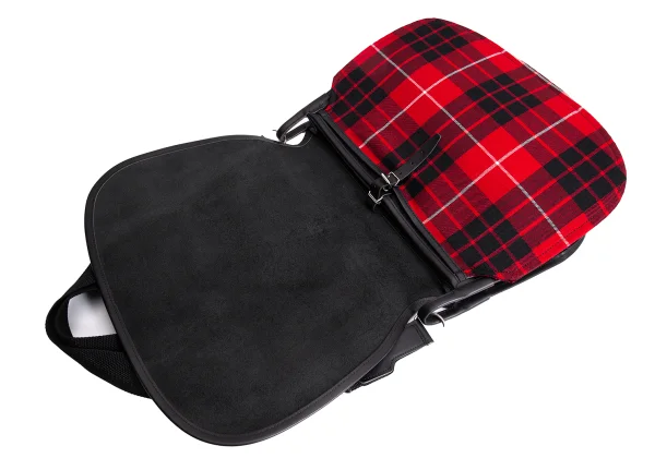 コムデギャルソンCOMME des GARCONS 裏タータンチェックレザーフラップ