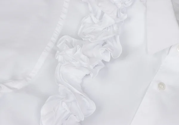 コムコム コムデギャルソンCOMME des GARCONS フリル装飾長袖シャツ 白