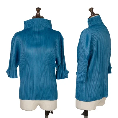 プリーツプリーズPLEATS PLEASE 斜行長袖カットソー 緑3位 (K-88965)