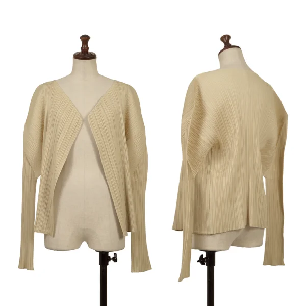 プリーツプリーズPLEATS PLEASE プリーツボタンレスカーディガン