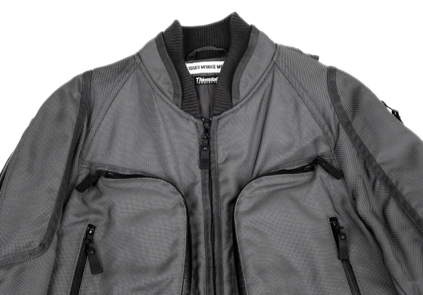 ISSEY MIYAKE MEN Thinsulate Zip Bomber Jacket Grey 4 (K-98932)