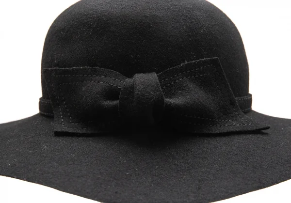 カシラCA4LA ステッチリボンウールハット 黒 (K-113418)
