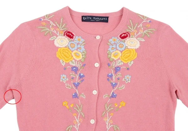 ケイタマルヤマKEITA MARUYAMA コットン花刺繍ニット七分袖