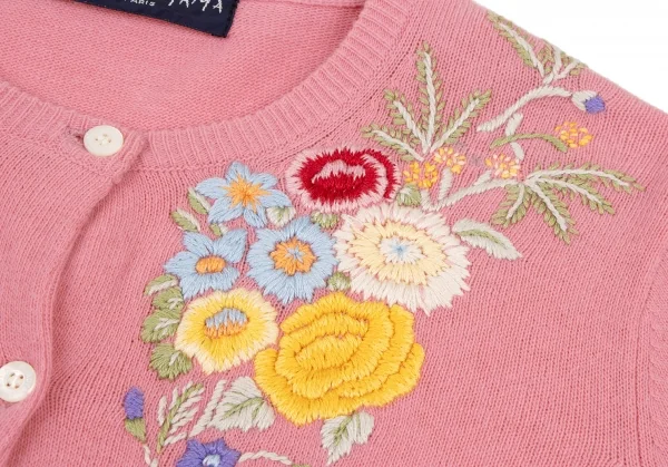 ケイタマルヤマKEITA MARUYAMA コットン花刺繍ニット七分袖