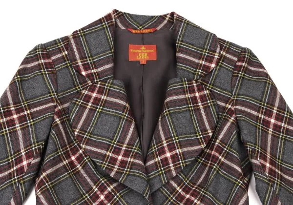 Vivienne Westwood Red Label Check Wool Love Jacket & Skirt Grey 2