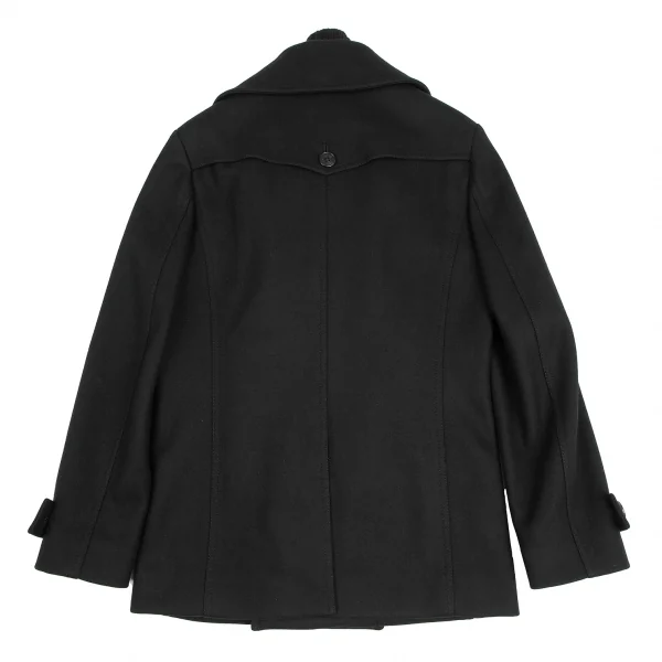 ウーヨンミWOOYOUNGMI レイヤードメルトンピーコート 黒44 (K-123991)