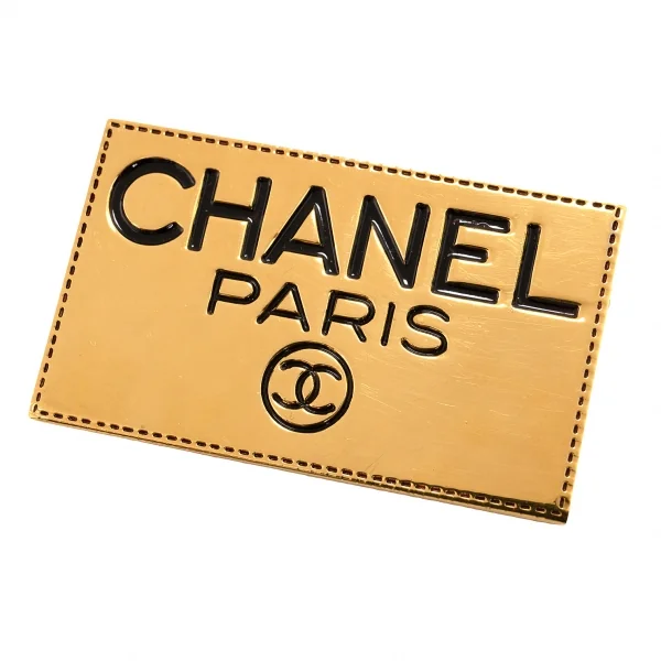 シャネルCHANEL ココマークロゴプレートブローチ ゴールド (K-125253)