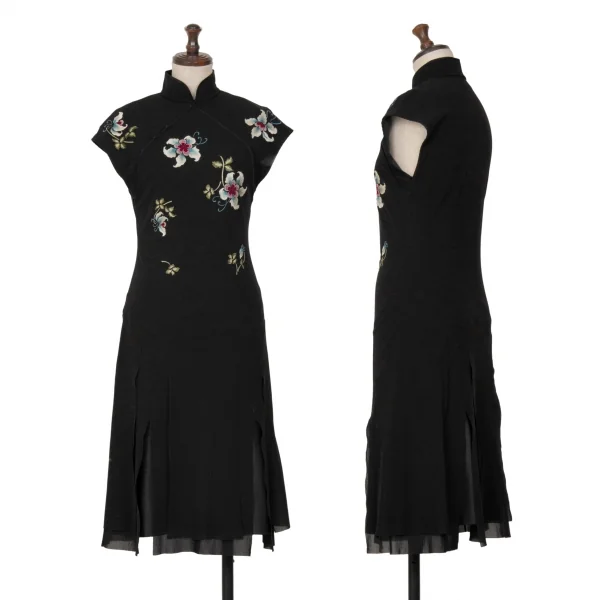 ヴィヴィアンタムVIVIENNE TAM フラワー刺繍パワーネット切替