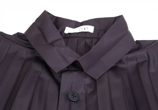 イッセイミヤケ ミーISSEY MIYAKE me プリーツドルマンコート 紺M位 (K