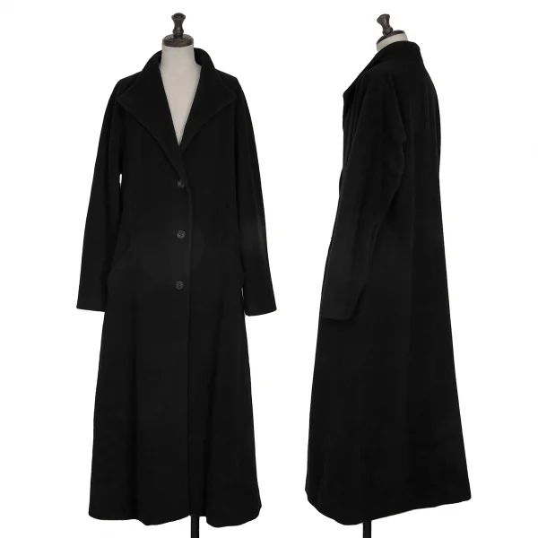 イッセイミヤケISSEY MIYAKE アンゴラウールロングコート 黒3 (K-134205)