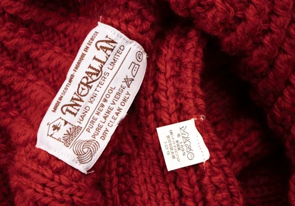 インバーアラン INVERALLAN ウールハンドニットカーディガン 赤L位 (K