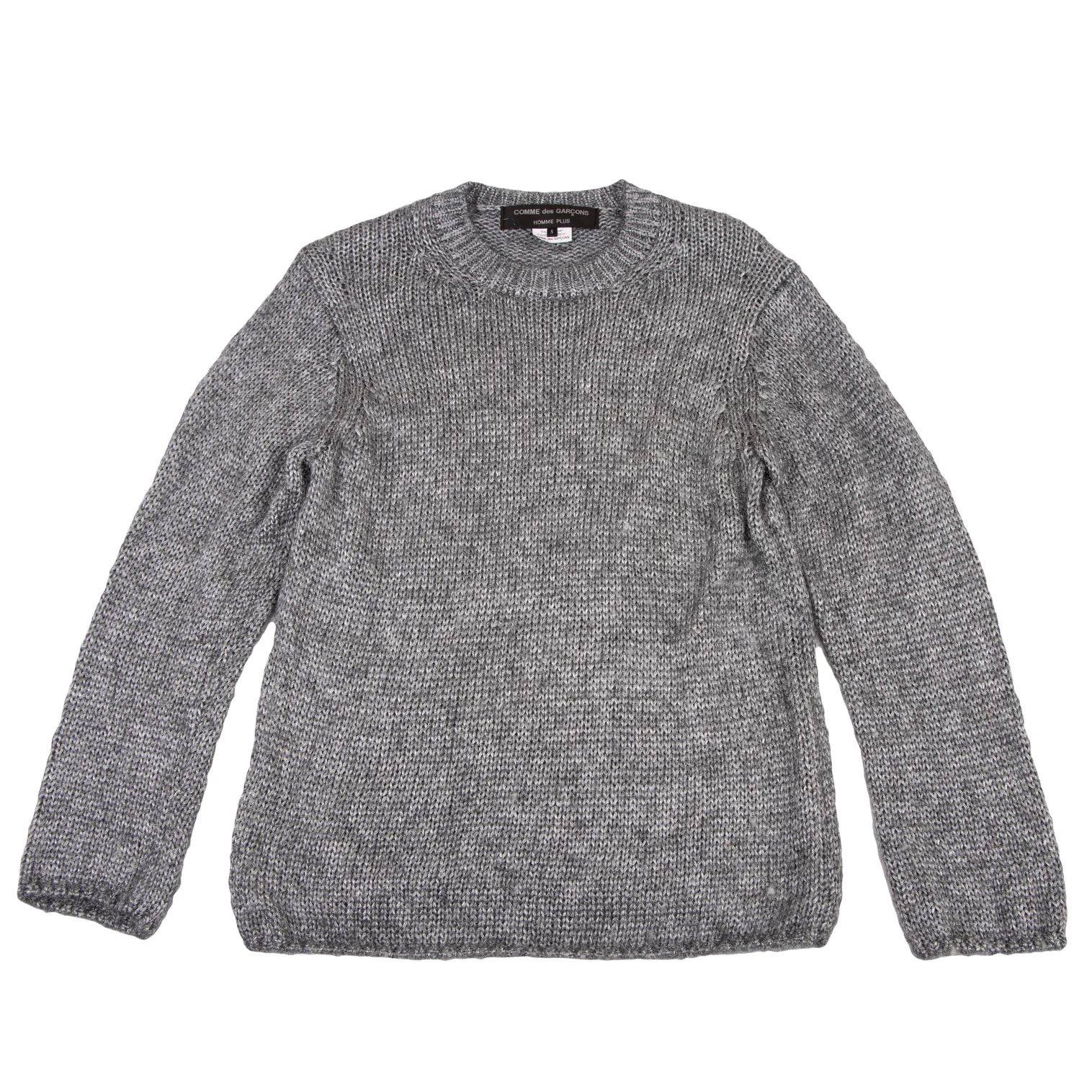 COMME des GARCONS HOMME PLUS Metallic Knit Sweater Silver S (K-134386)