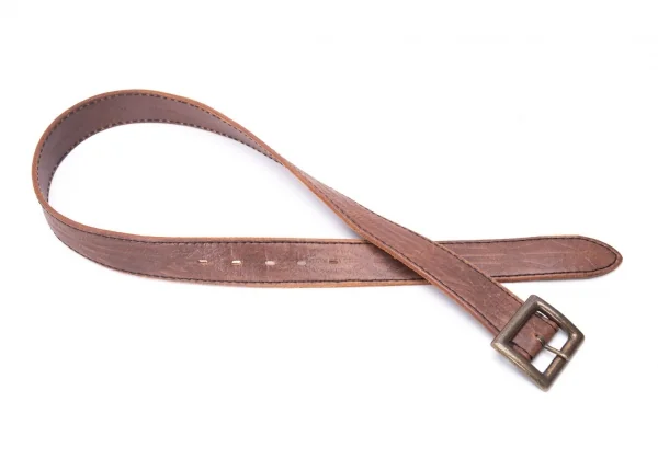 イッセイミヤケISSEY MIYAKE エンボスレザーベルト 茶 (K-134642)