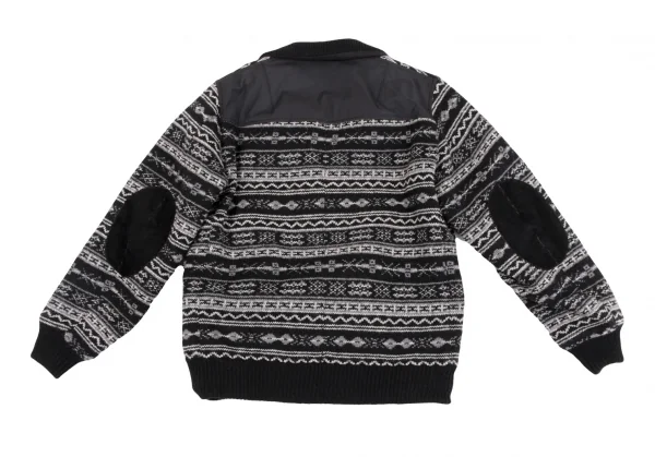 COMME des GARCONS HOMME×gim Nordic Padded Knit Jacket Black,Grey S