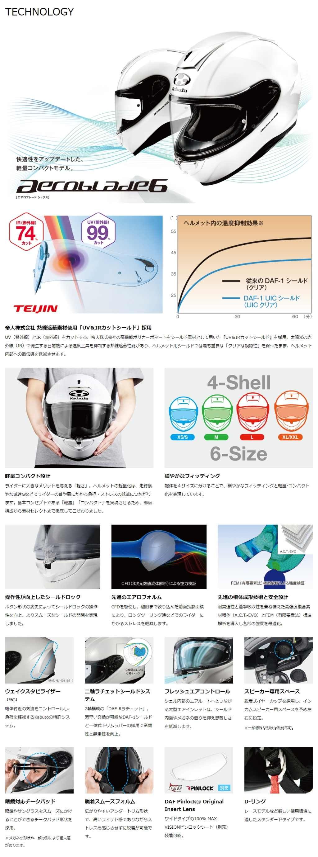 Webike | OGK KABUTO オージーケーカブト AEROBLADE-6 DYNA［エアロ