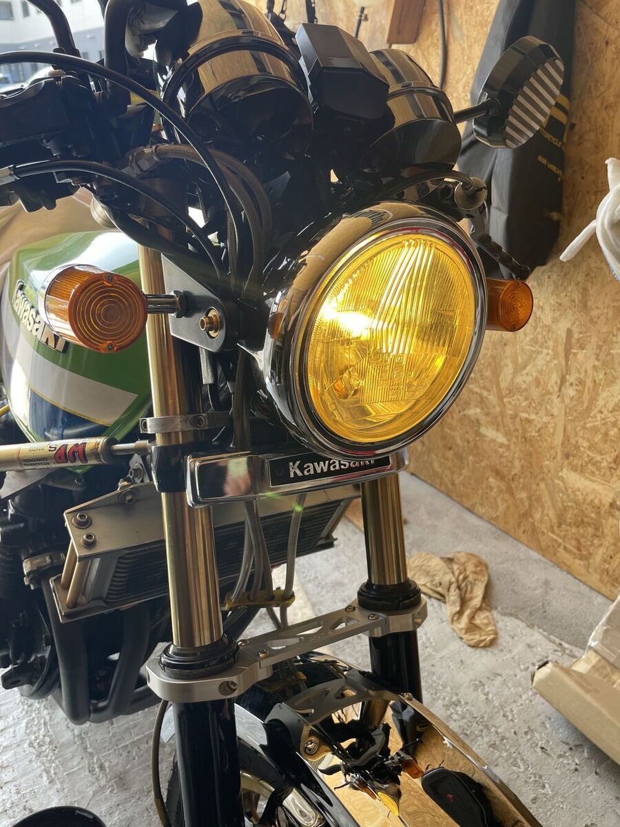 KAWASAKI Z550「前回の不良CIBIE凹みライトのニコイチ大作戦！(｀・ω