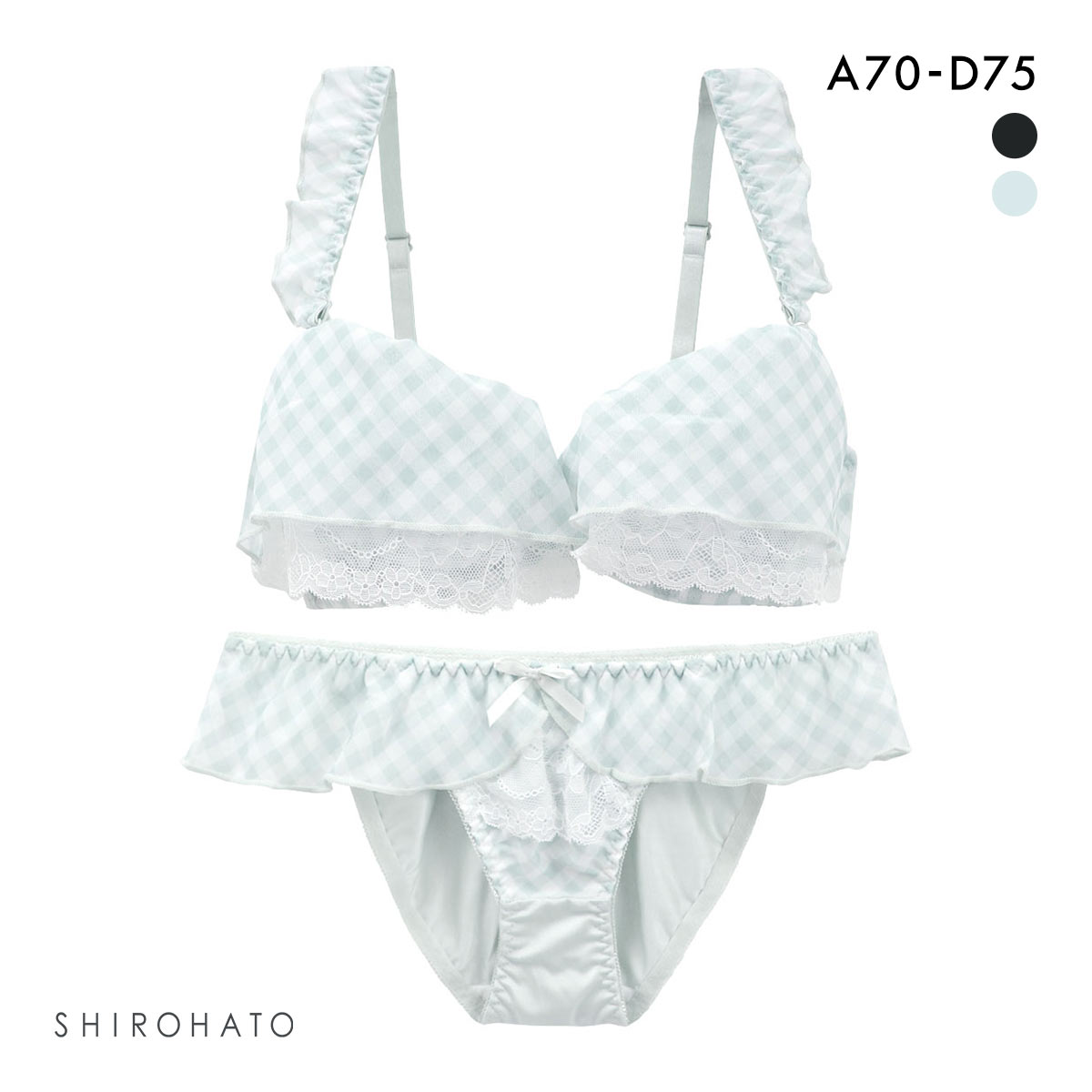 ピュアシェリ ギンガムチェックシフォンフリル ブラセット ABCD 盛り