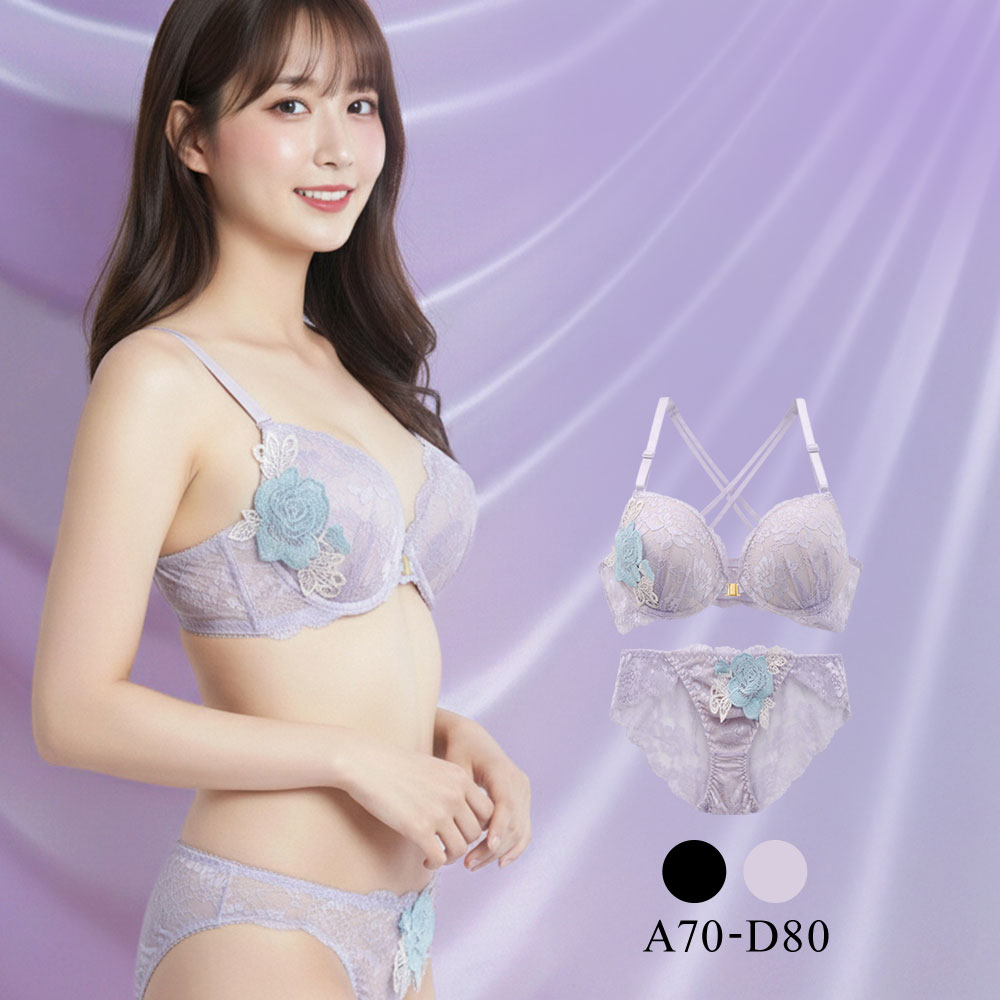 ラブジェリー 背中魅せ レーシーローズ フロントホック ブラセット