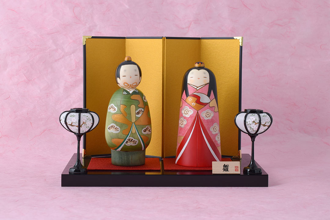 おひな様「立ち雛」ぼんぼりセット (オヒナサマ「タチビナ」ボンボリ