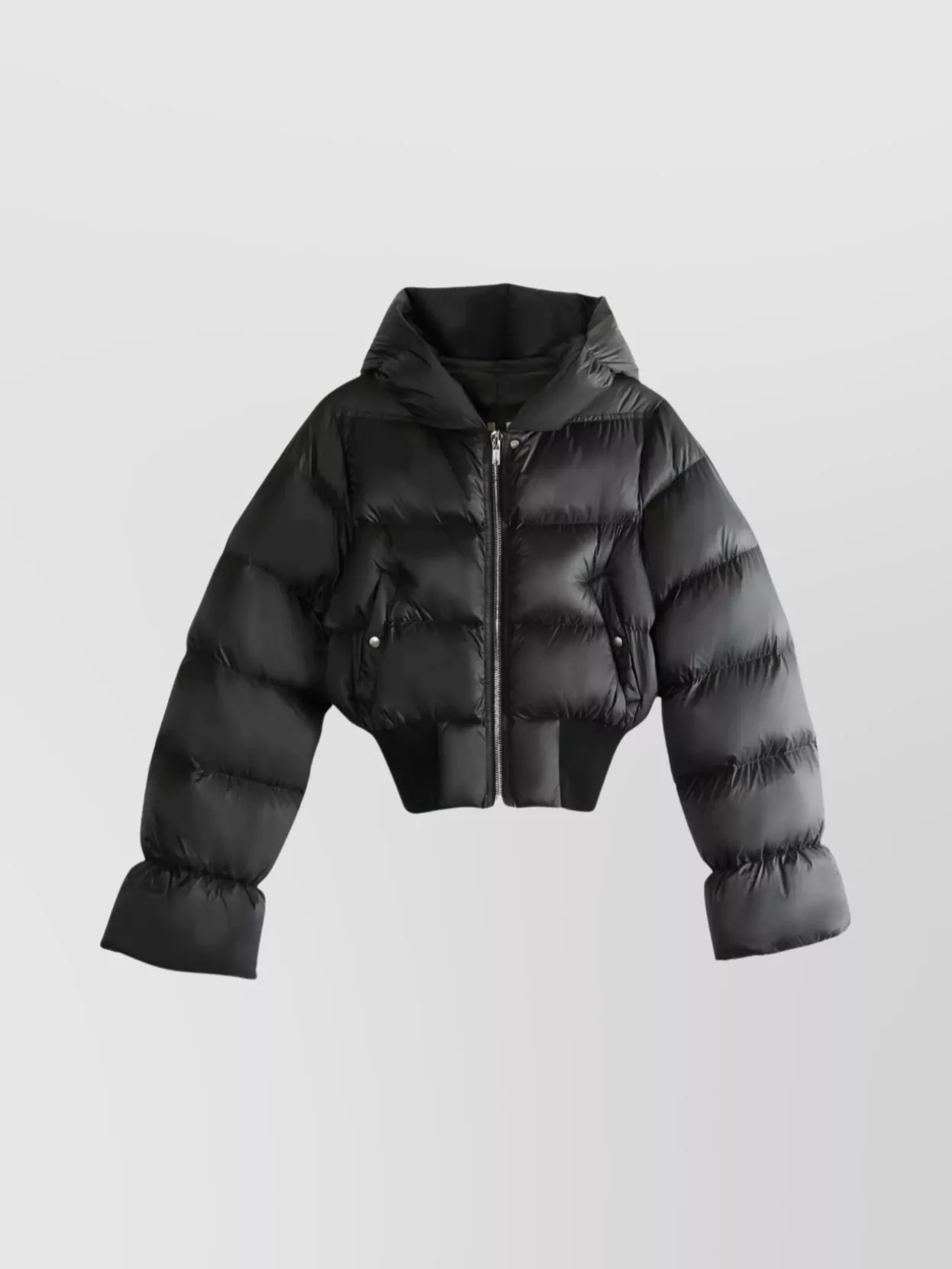 Rick Owens Down puffer jacket asymmetric hem | The Fashion Square