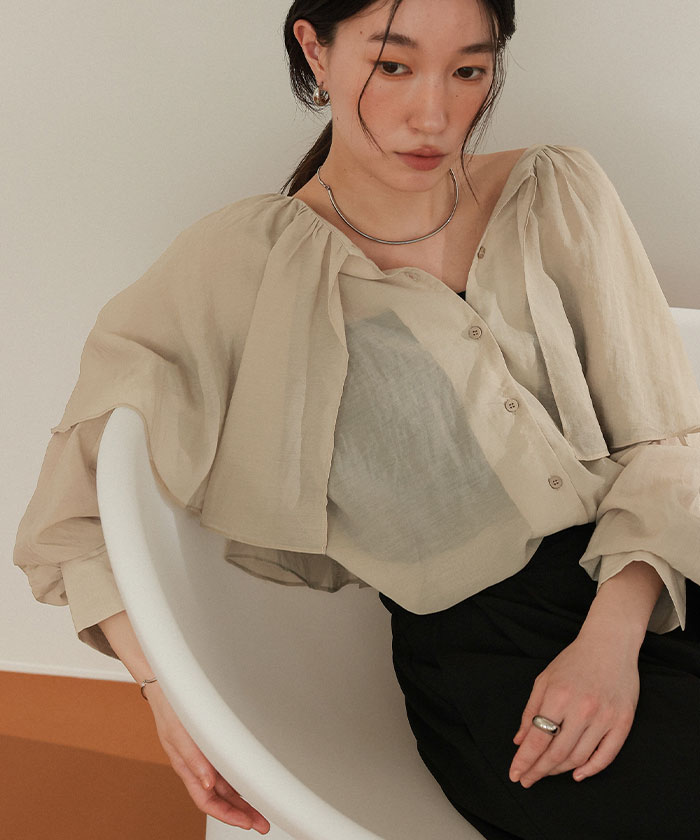 ビッグフリルカラーブラウス | titivate