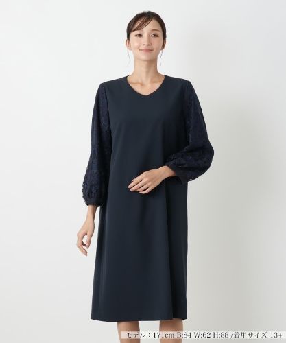 店舗人気】【ウォッシャブル】無地ワンピース【Leilian WHITE LABEL