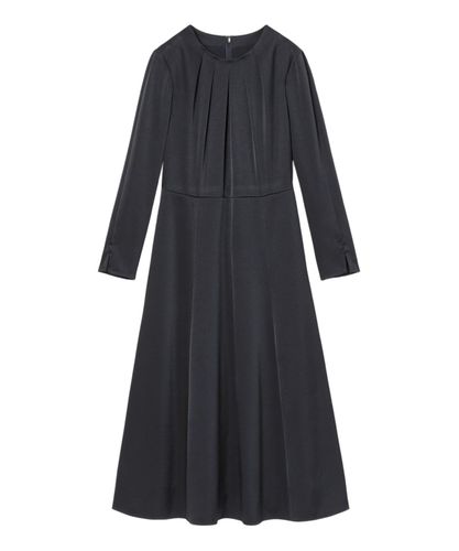 セットアップ対応商品】ウールジョーゼットシームフレアワンピース